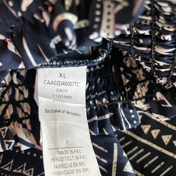 Boho Tapered Smocked Lace Up Pants CUPSHE Size XL - Picture 5 of 6